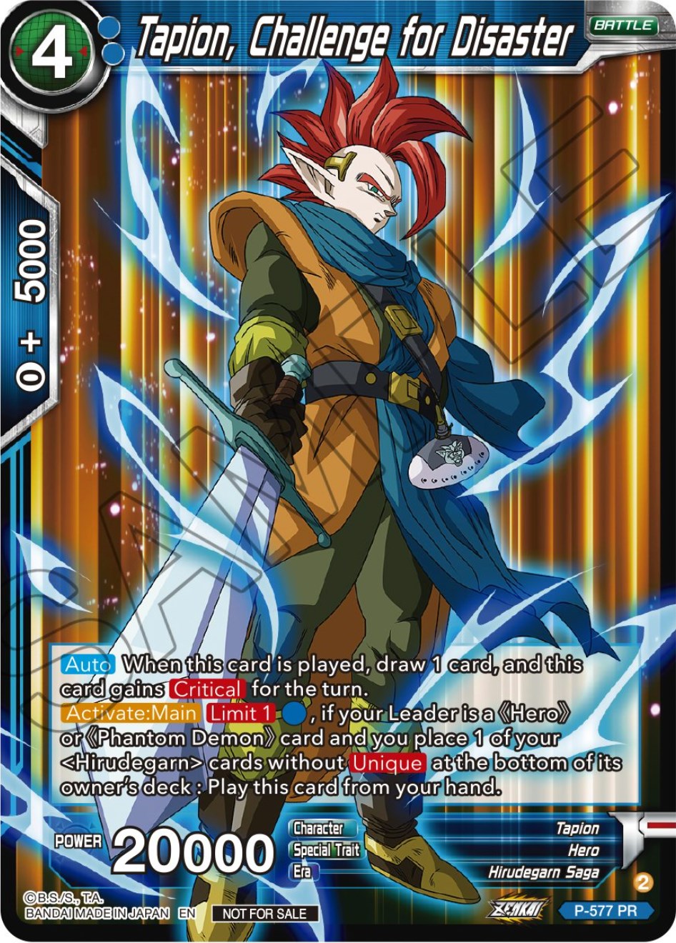 Tapion, Challenge for Disaster (Zenkai Series Tournament Pack Vol.7) (P-577) [Tournament Promotion Cards] | Enigma On Main