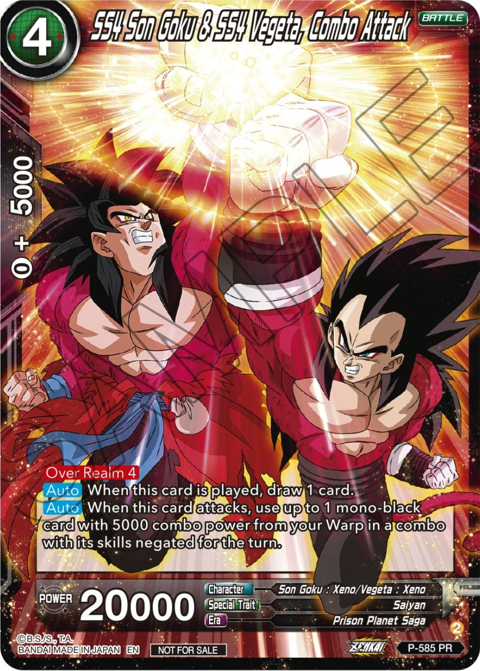 SS4 Son Goku & SS4 Vegeta, Combo Attack (Zenkai Series Tournament Pack Vol.7) (P-585) [Tournament Promotion Cards] | Enigma On Main