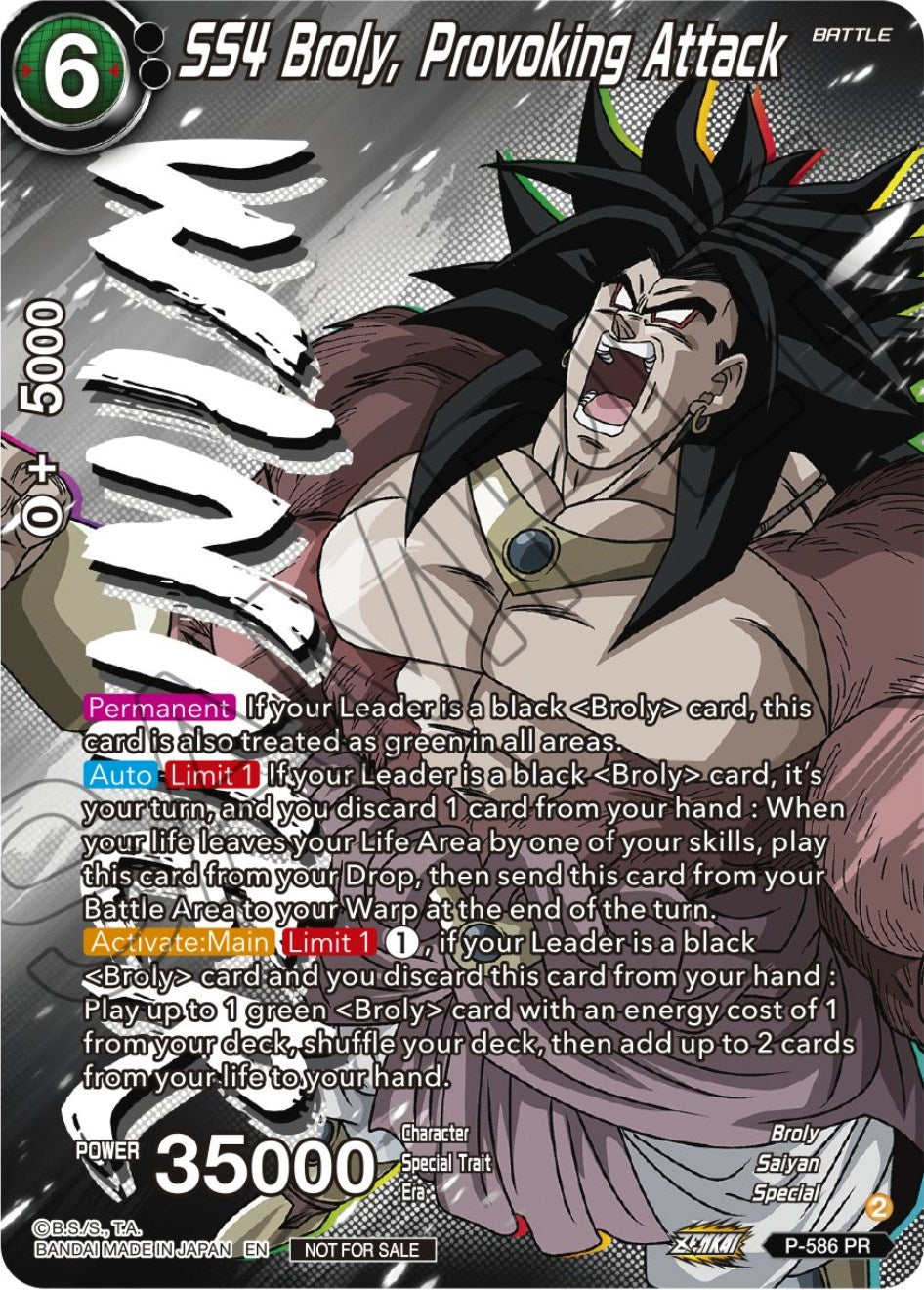 SS4 Broly, Provoking Attack (Zenkai Series Tournament Pack Vol.7) (Winner) (P-586) [Tournament Promotion Cards] | Enigma On Main