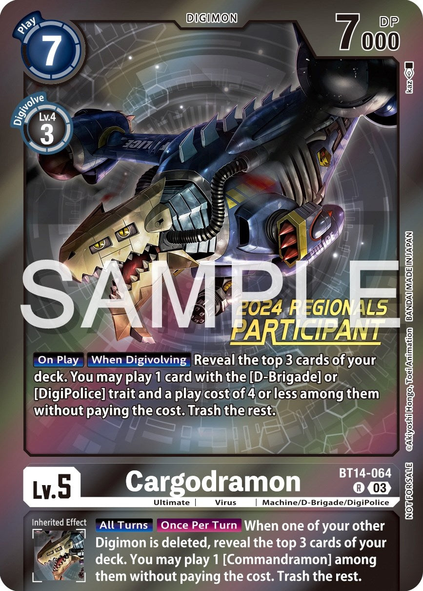 Cargodramon [BT14-064] (2024 Regionals Participant) [Blast Ace Promos] | Enigma On Main