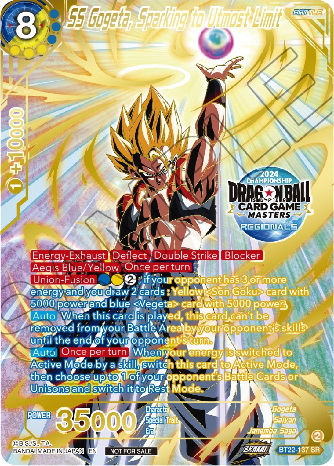 SS Gogeta, Sparking to Utmost Limit (2024 Championship Regionals Top 16) (BT22-137) [Tournament Promotion Cards] | Enigma On Main