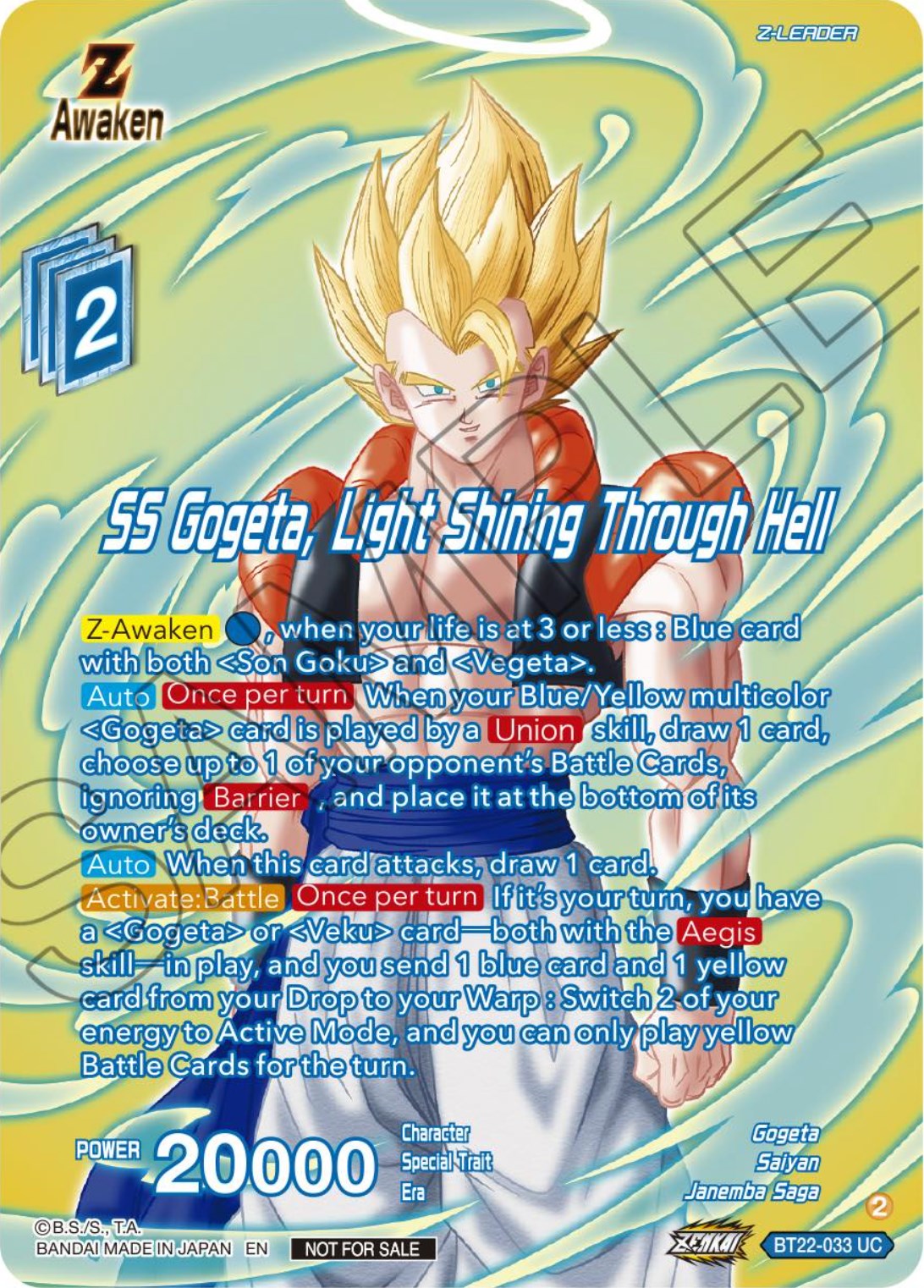 SS Gogeta, Light Shining Through Hell (Premium Alt-Art Card Set 2024 Vol.1) (BT22-033) [Promotion Cards] | Enigma On Main