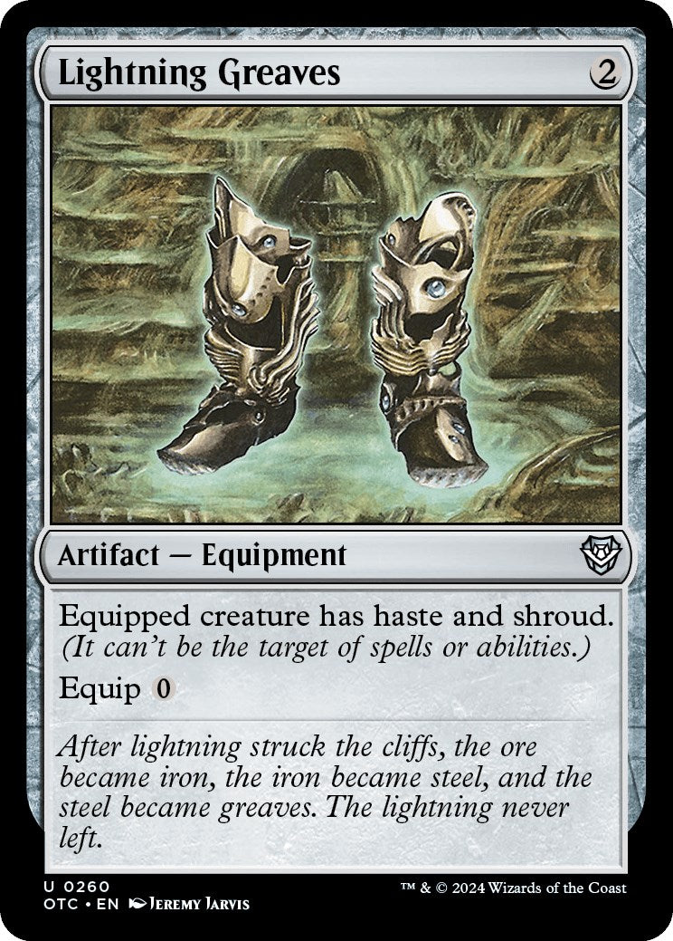 Lightning Greaves [Outlaws of Thunder Junction Commander] | Enigma On Main