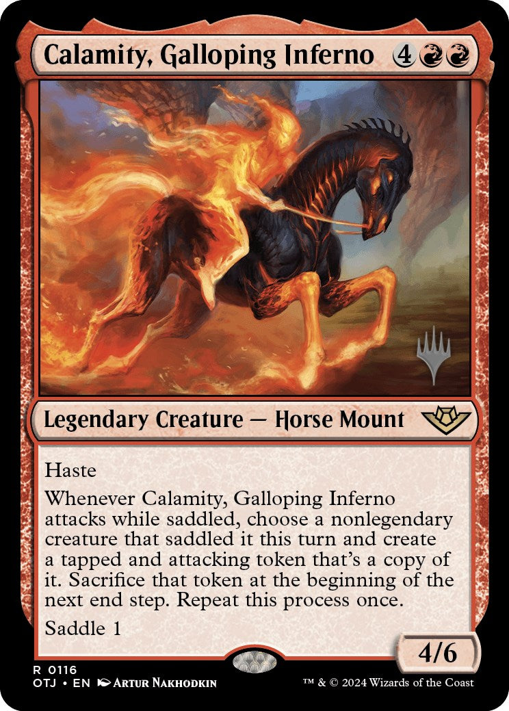 Calamity, Galloping Inferno (Promo Pack) [Outlaws of Thunder Junction Promos] | Enigma On Main