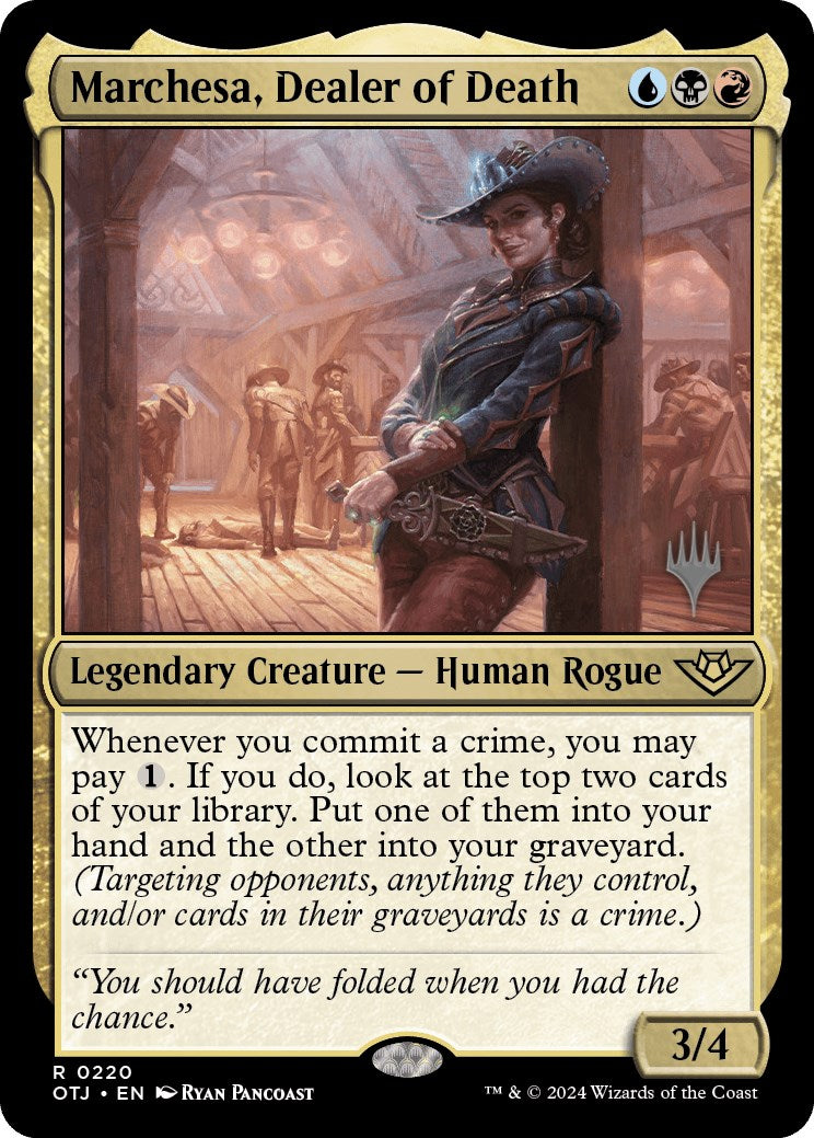 Marchesa, Dealer of Death (Promo Pack) [Outlaws of Thunder Junction Promos] | Enigma On Main