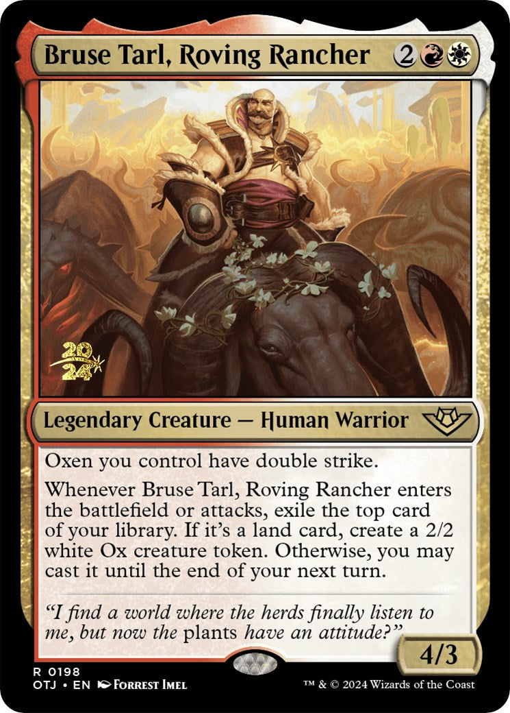 Bruse Tarl, Roving Rancher [Outlaws of Thunder Junction Prerelease Promos] | Enigma On Main