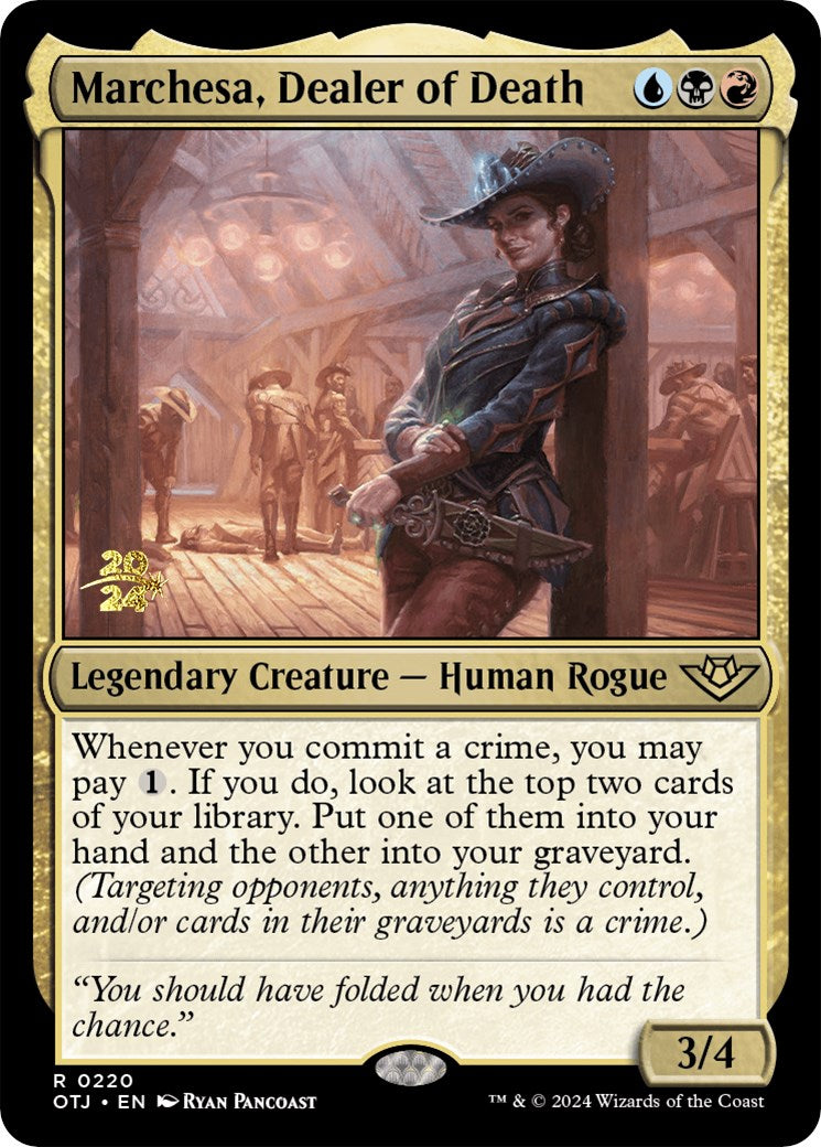 Marchesa, Dealer of Death [Outlaws of Thunder Junction Prerelease Promos] | Enigma On Main