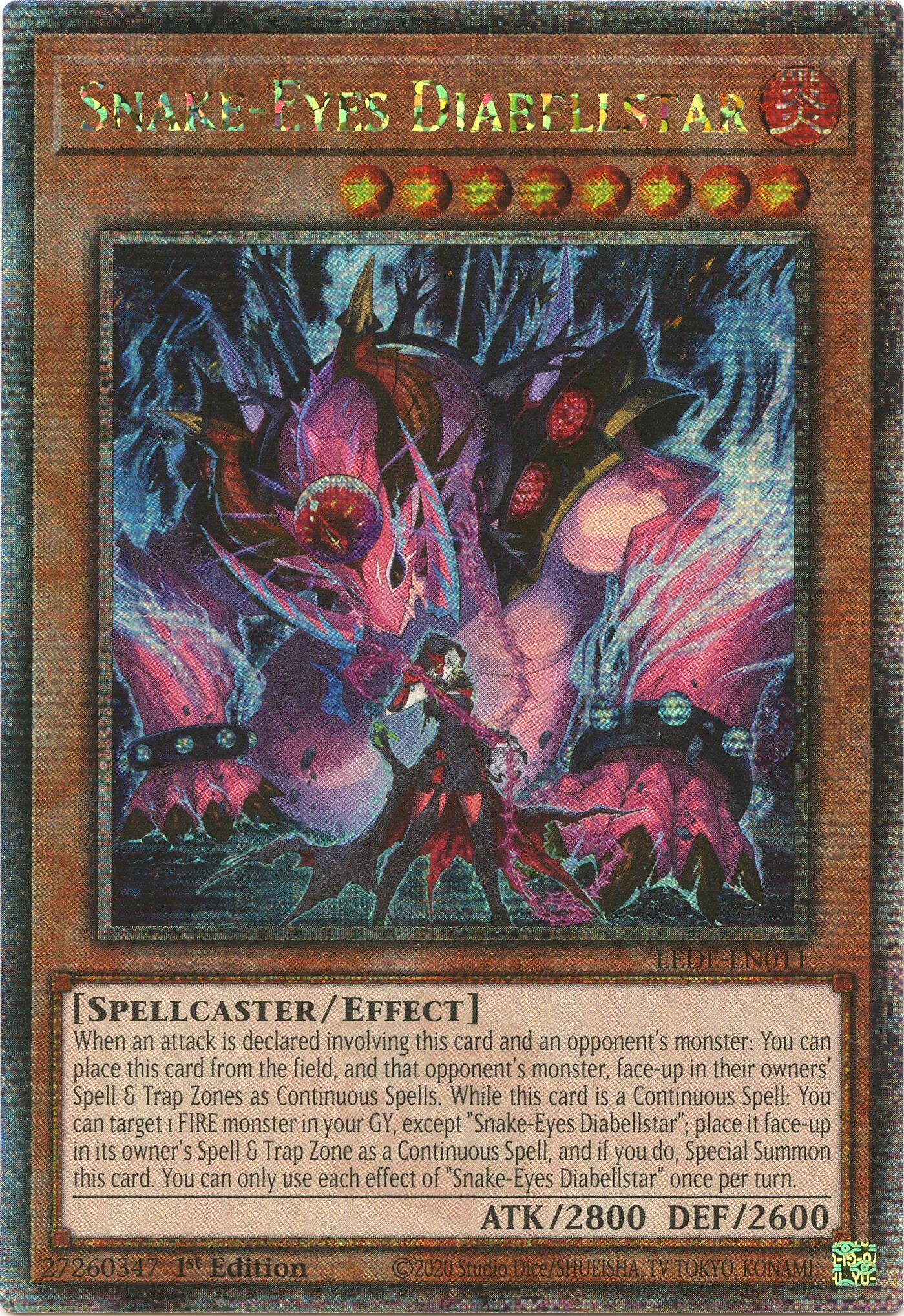 Snake-Eyes Diabellstar [LEDE-EN011] Quarter Century Secret Rare | Enigma On Main