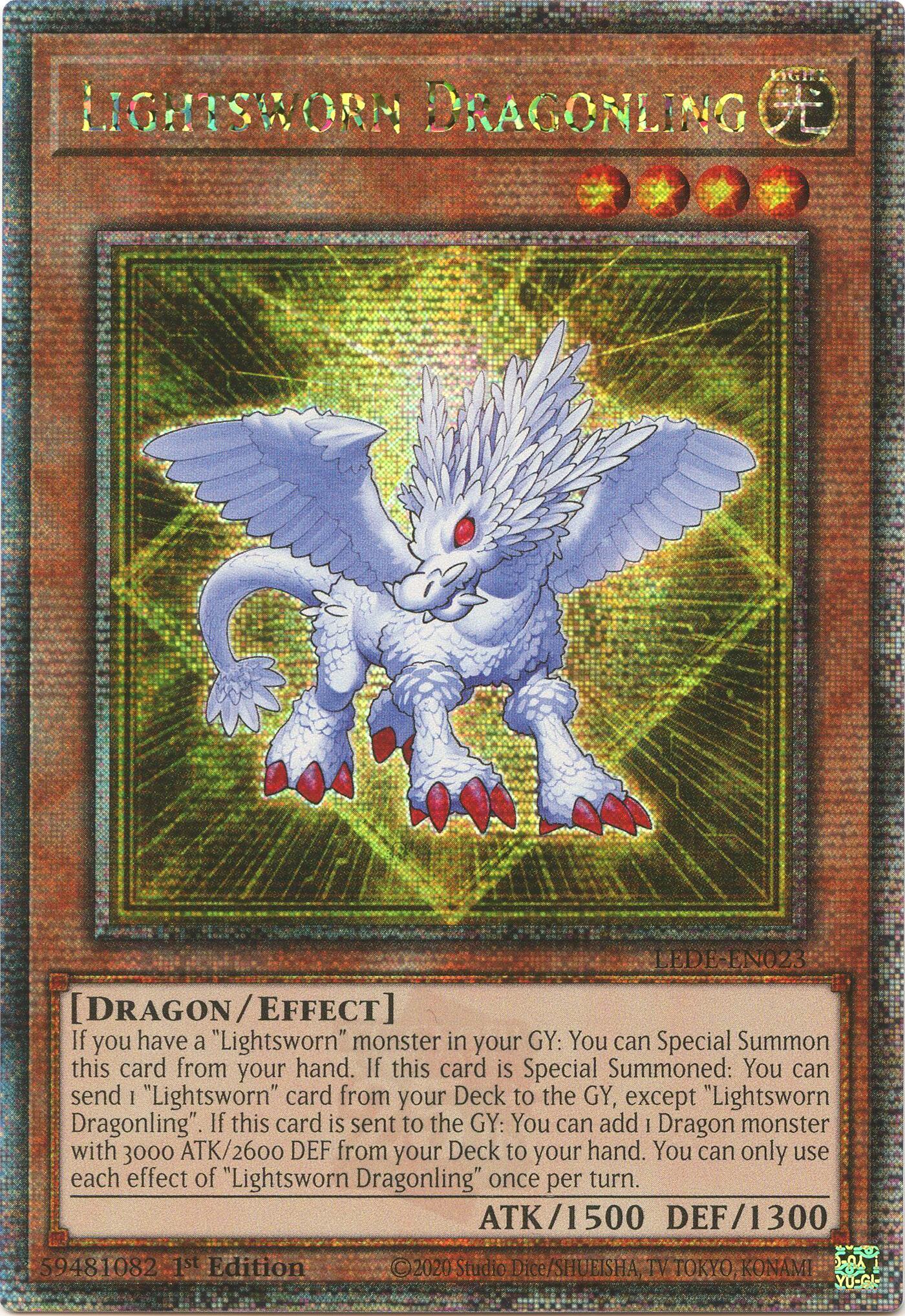 Lightsworn Dragonling (Quarter Century Secret Rare) [LEDE-EN023] Quarter Century Secret Rare | Enigma On Main