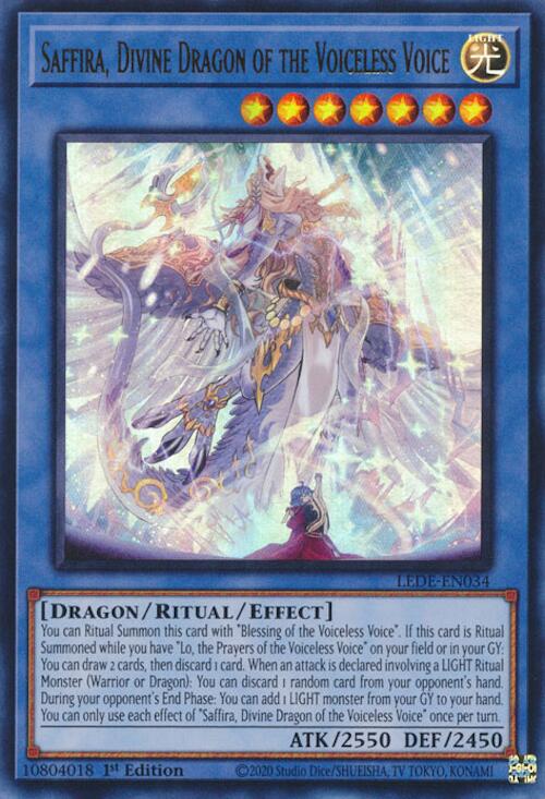 Saffira, Divine Dragon of the Voiceless Voice [LEDE-EN034] Ultra Rare | Enigma On Main