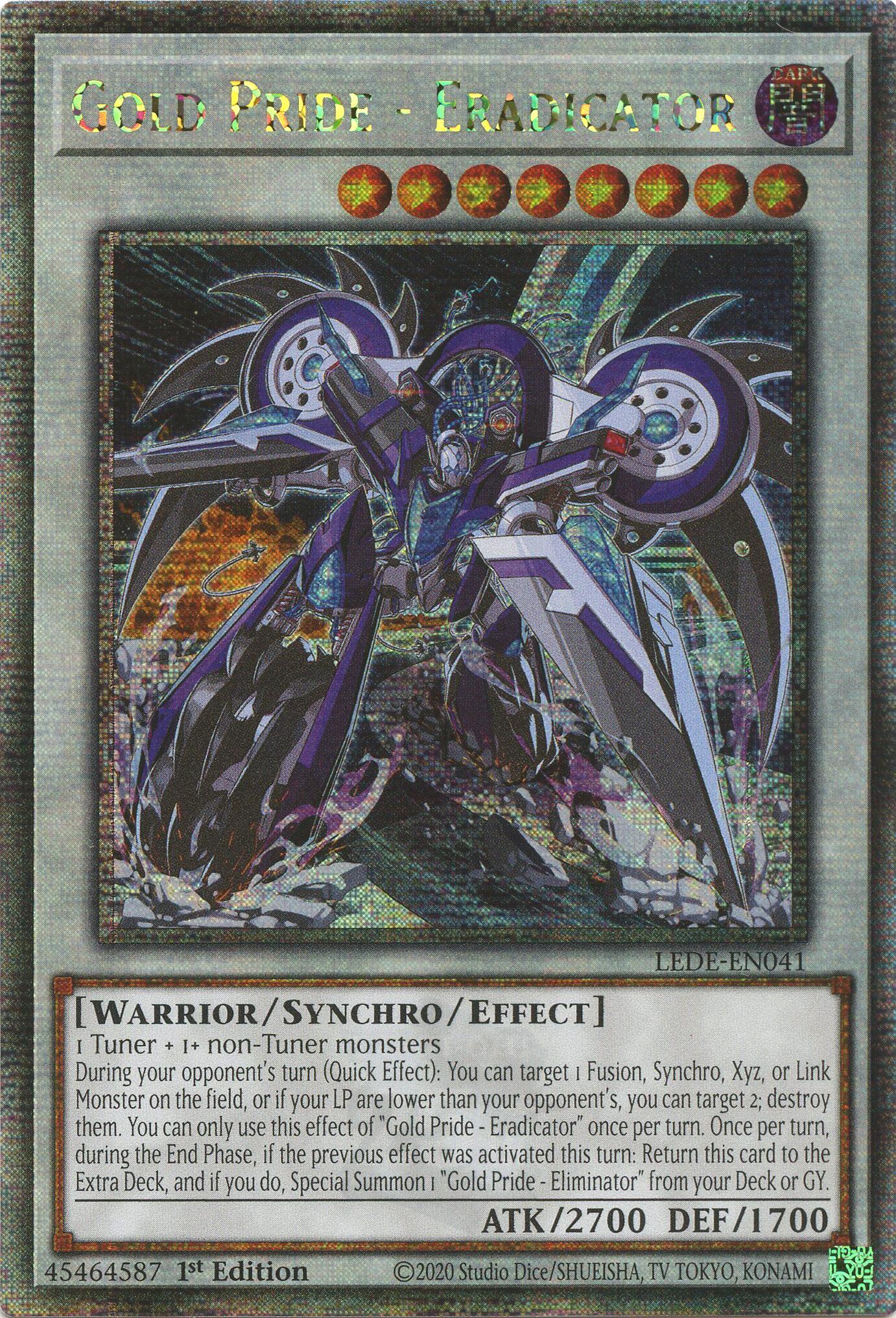 Gold Pride - Eradicator (Quarter Century Secret Rare) [LEDE-EN041] Quarter Century Secret Rare | Enigma On Main