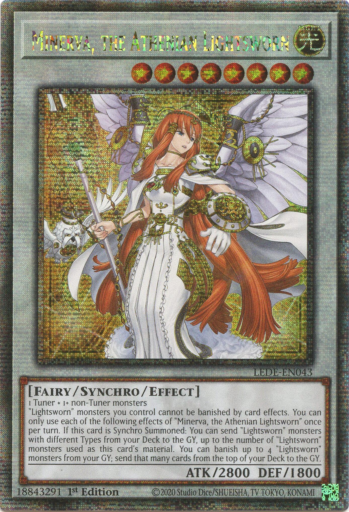 Minerva, the Athenian Lightsworn (Quarter Century Secret Rare) [LEDE-EN043] Quarter Century Secret Rare | Enigma On Main