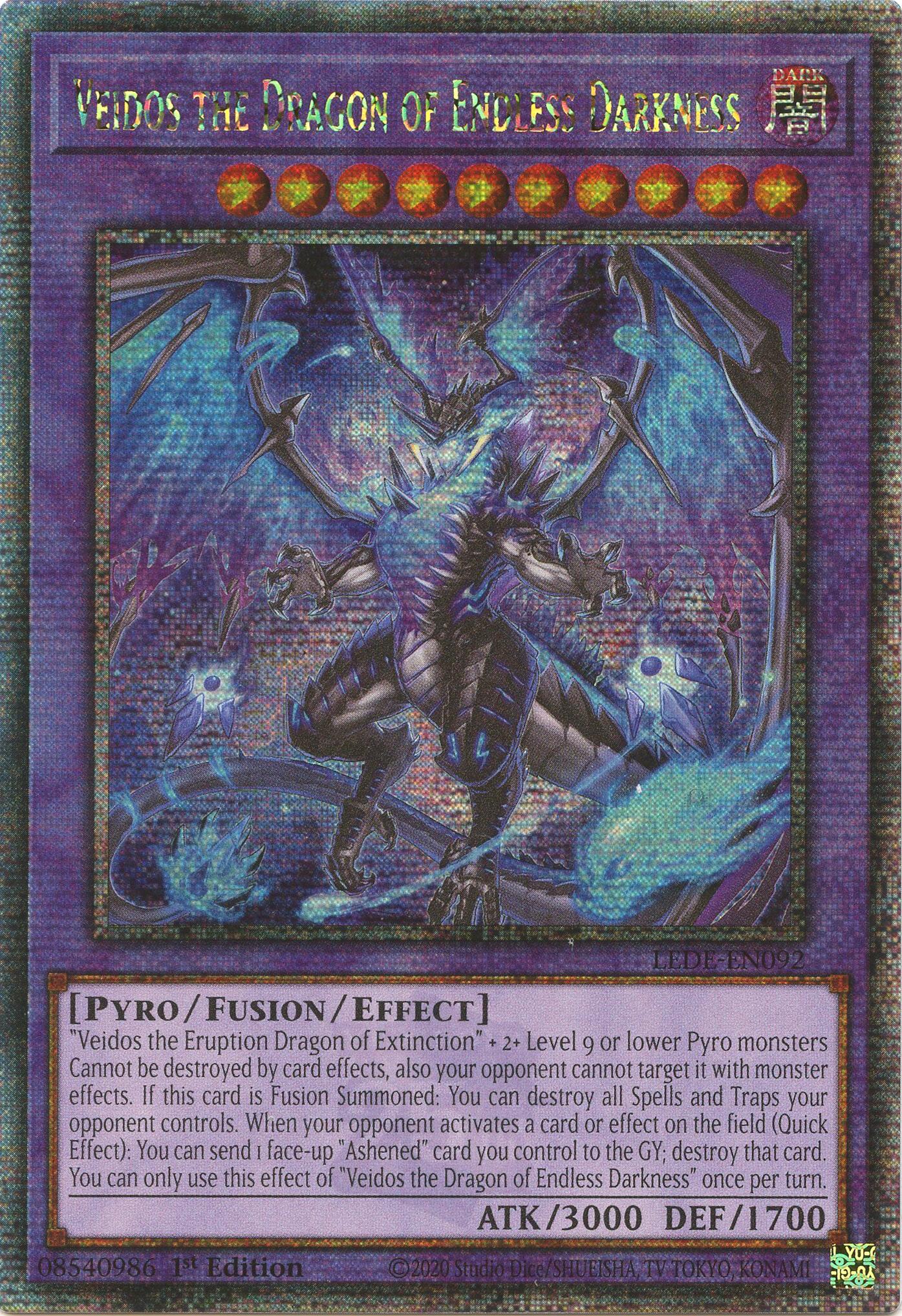 Veidos the Dragon of Endless Darkness (Quarter Century Secret Rare) [LEDE-EN092] Quarter Century Secret Rare | Enigma On Main