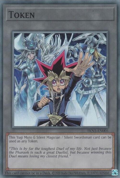 Token: Yugi Muto and Silent Magician and Silent Swordsman [TKN5-EN005] Super Rare | Enigma On Main