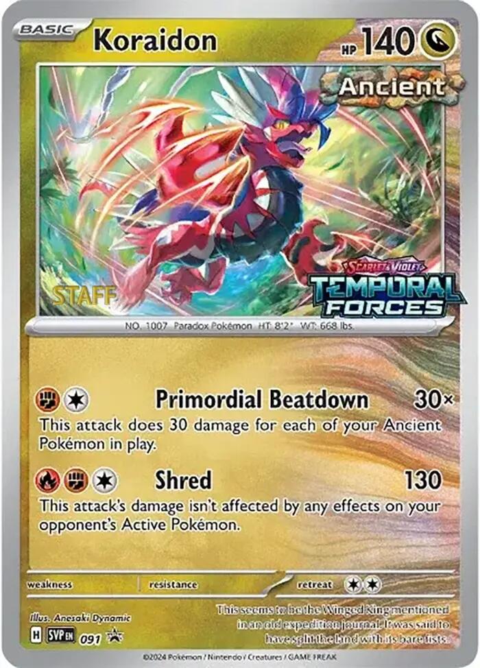 Koraidon (091) (Stamped) (Staff) [Scarlet & Violet: Black Star Promos] | Enigma On Main