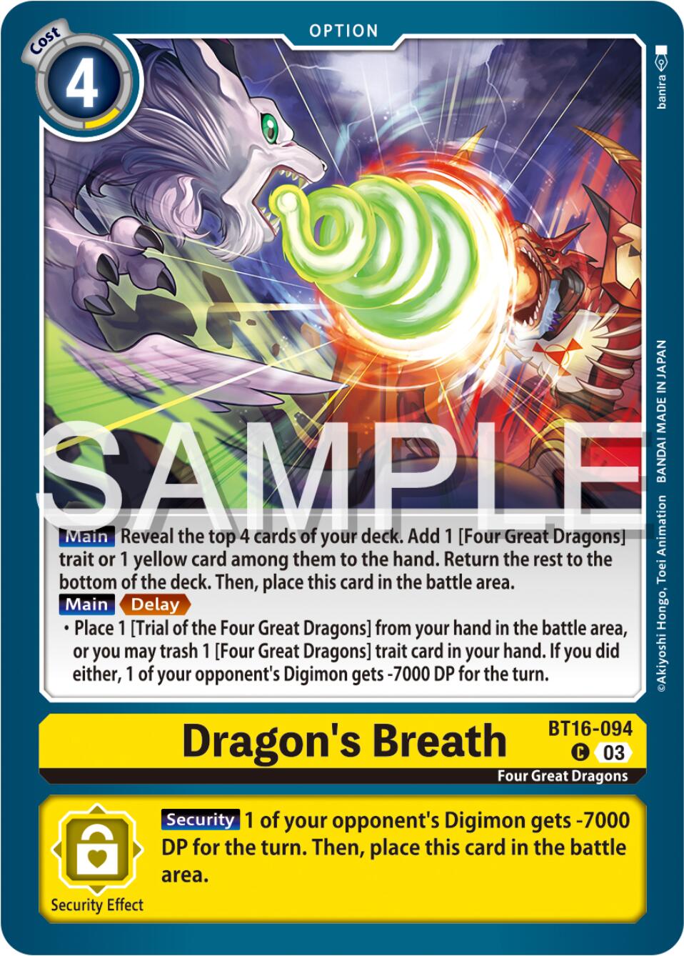 Dragon's Breath [BT16-094] [Beginning Observer] | Enigma On Main