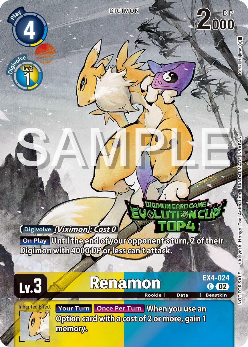 Renamon [EX4-024] (2024 Evolution Cup Top 4) [Alternative Being Booster Promos] | Enigma On Main