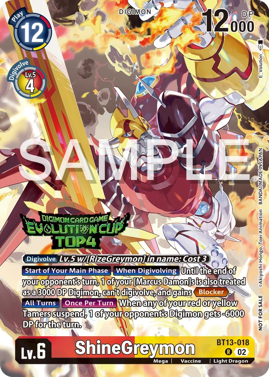 ShineGreymon [BT13-018] (2024 Evolution Cup Top 4) [Versus Royal Knights Booster Promos] | Enigma On Main