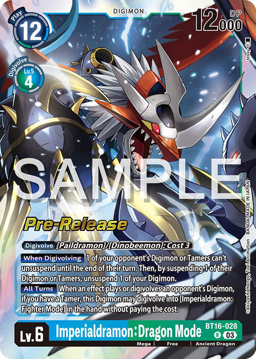 Imperialdramon: Dragon Mode [BT16-028] [Beginning Observer Pre-Release Promos] | Enigma On Main