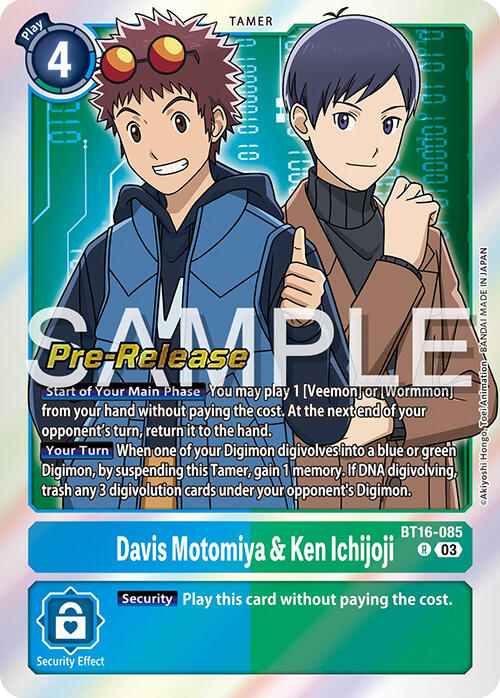 Davis Motomiya & Ken Ichijoji [BT16-085] [Beginning Observer Pre-Release Promos] | Enigma On Main