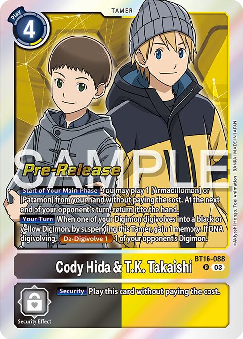 Cody Hida & T.K. Takaishi [BT16-088] [Beginning Observer Pre-Release Promos] | Enigma On Main