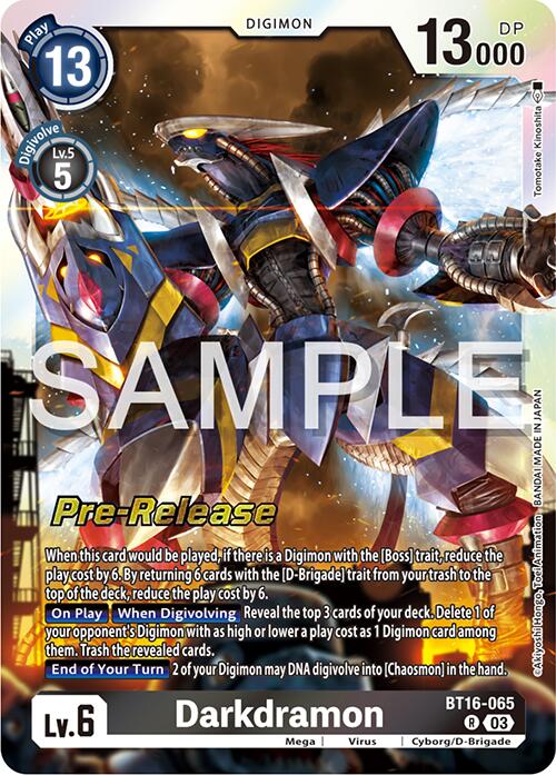 Darkdramon [BT16-065] [Beginning Observer Pre-Release Promos] | Enigma On Main