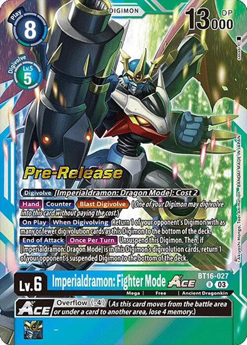 Imperialdramon: Fighter Mode Ace [BT16-027] [Beginning Observer Pre-Release Promos] | Enigma On Main