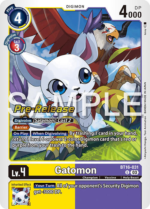 Gatomon [BT16-031] [Beginning Observer Pre-Release Promos] | Enigma On Main