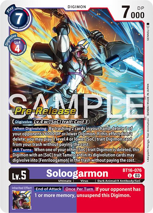 Soloogarmon [BT16-076] [Beginning Observer Pre-Release Promos] | Enigma On Main