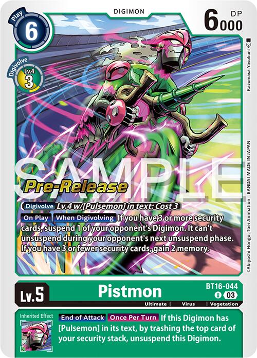 Pistmon [BT16-044] [Beginning Observer Pre-Release Promos] | Enigma On Main