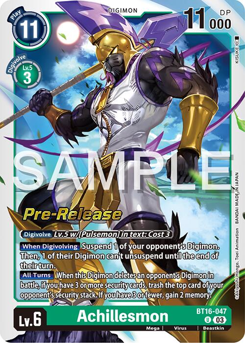 Achillesmon [BT16-047] [Beginning Observer Pre-Release Promos] | Enigma On Main