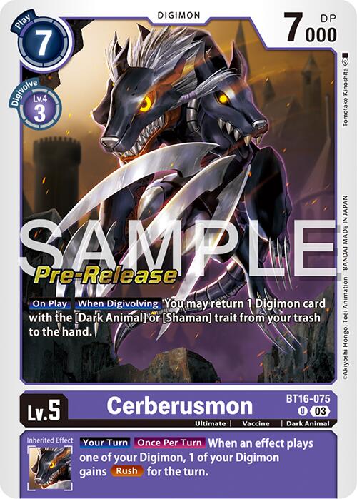 Cerberusmon [BT16-075] [Beginning Observer Pre-Release Promos] | Enigma On Main