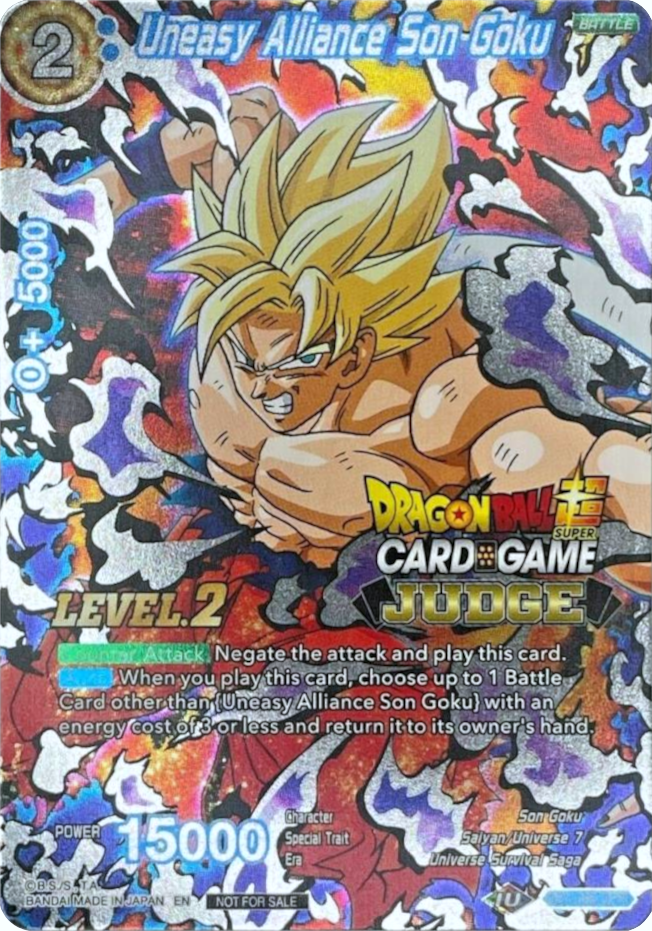 Uneasy Alliance Son Goku (Level 2) (DB1-096) [Judge Promotion Cards] | Enigma On Main