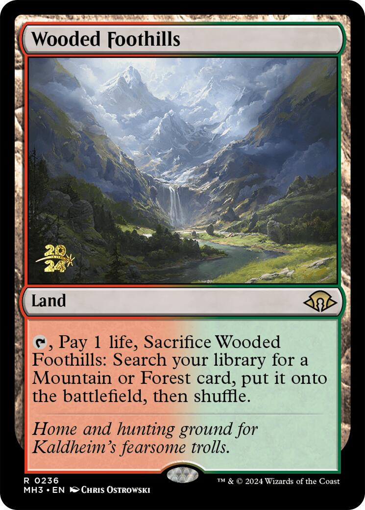 Wooded Foothills [Modern Horizons 3 Prerelease Promos] | Enigma On Main