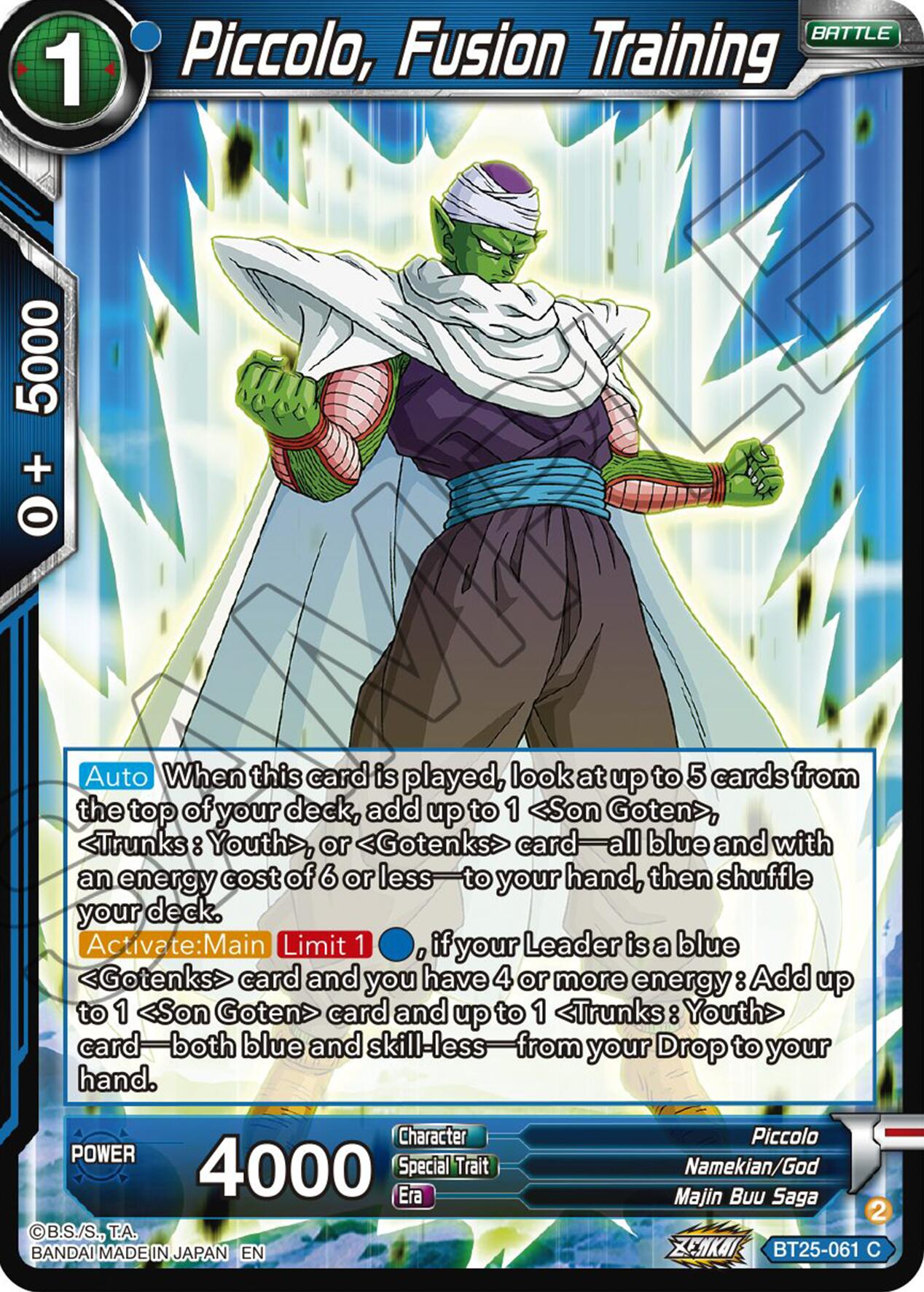 Piccolo, Fusion Training (BT25-061) [Legend of the Dragon Balls] | Enigma On Main