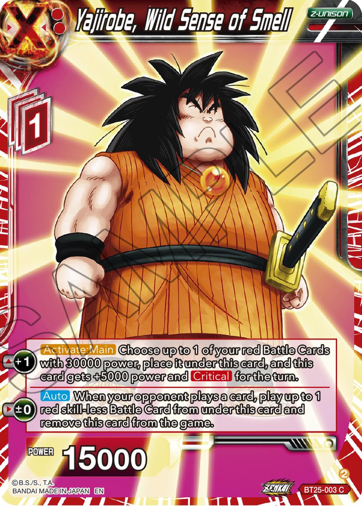 Yajirobe, Wild Sense of Smell (BT25-003) [Legend of the Dragon Balls] | Enigma On Main