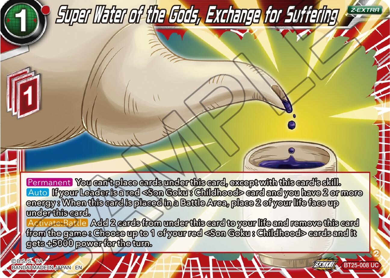 Super Water of the Gods, Exchange for Suffering (BT25-008) [Legend of the Dragon Balls] | Enigma On Main