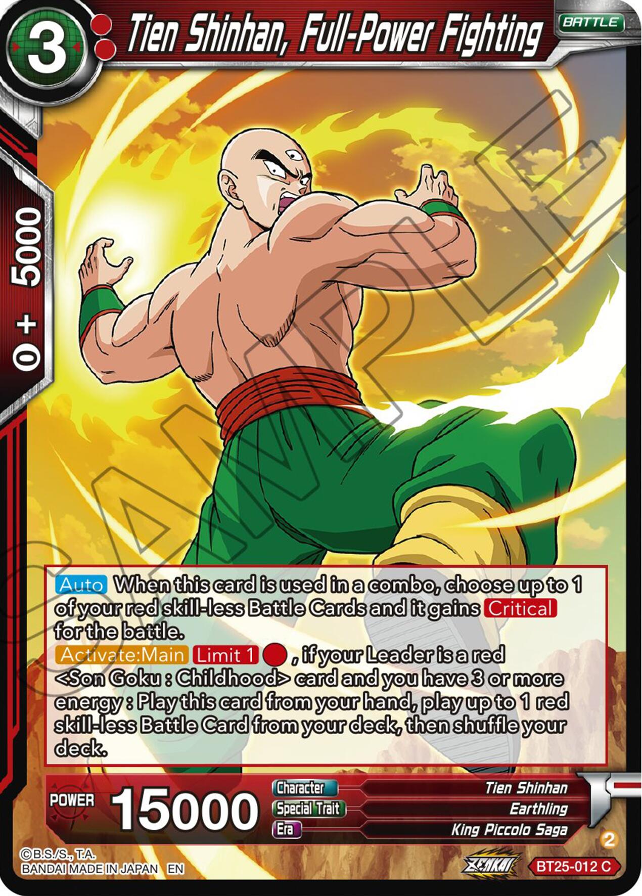 Tien Shinhan, Full-Power Fighting (BT25-012) [Legend of the Dragon Balls] | Enigma On Main