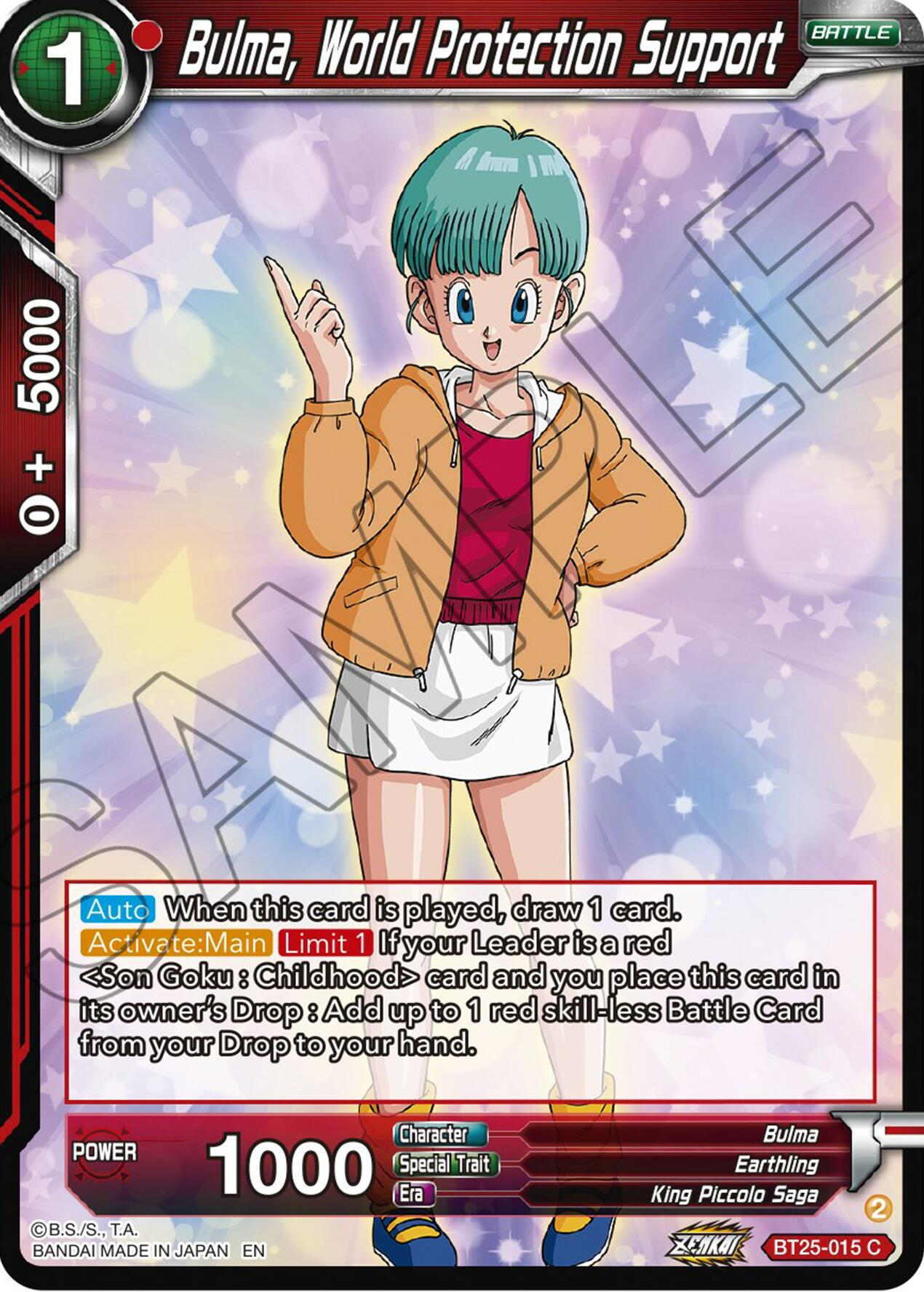 Bulma, World Protection Support (BT25-015) [Legend of the Dragon Balls] | Enigma On Main