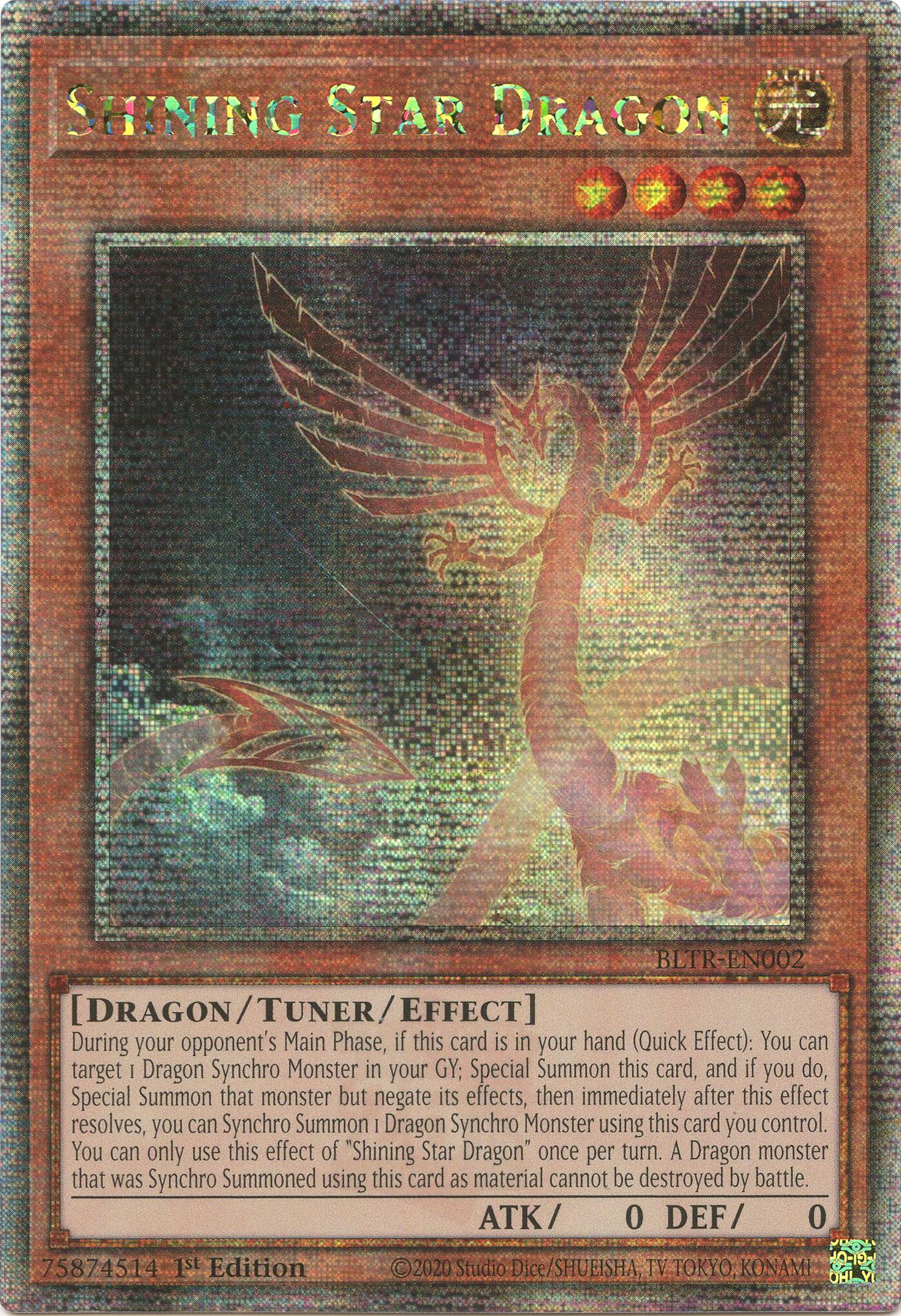 Shining Star Dragon (Quarter Century Secret Rare) [BLTR-EN002] Quarter Century Secret Rare | Enigma On Main