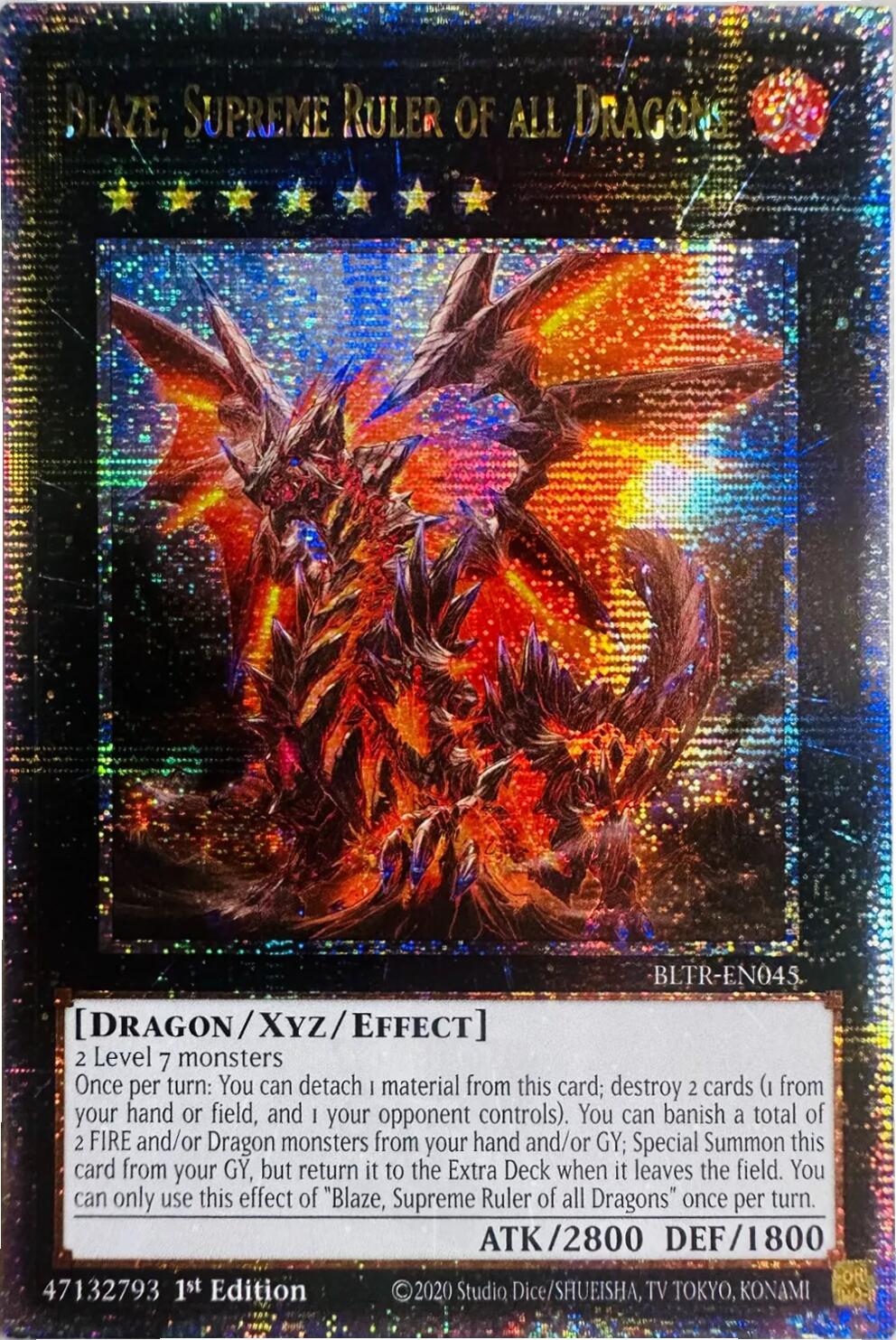 Blaze, Supreme Ruler of all Dragons (Quarter Century Secret Rare) [BLTR-EN045] Quarter Century Secret Rare | Enigma On Main