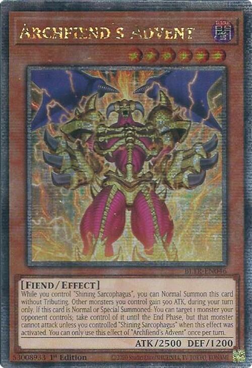 Archfiend's Advent (Quarter Century Secret Rare) [BLTR-EN046] Quarter Century Secret Rare | Enigma On Main