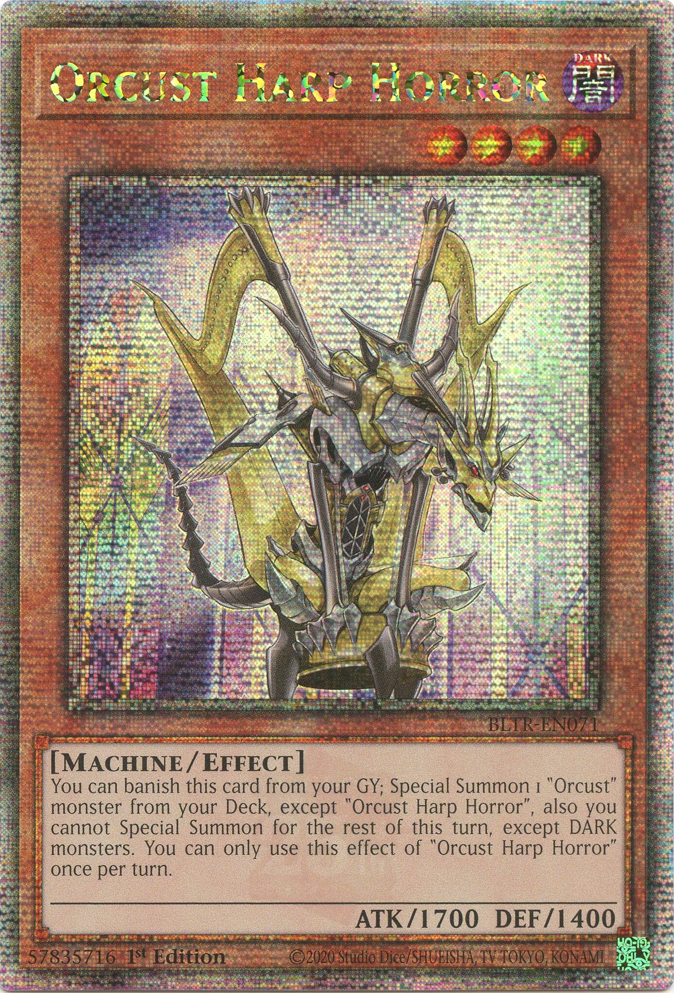 Orcust Harp Horror (Quarter Century Secret Rare) [BLTR-EN071] Quarter Century Secret Rare | Enigma On Main