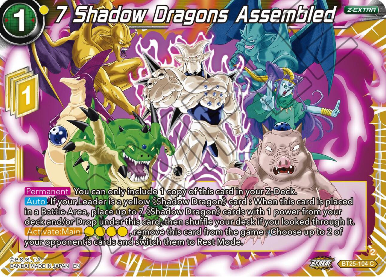 7 Shadow Dragons Assembled (BT25-104) [Legend of the Dragon Balls] | Enigma On Main