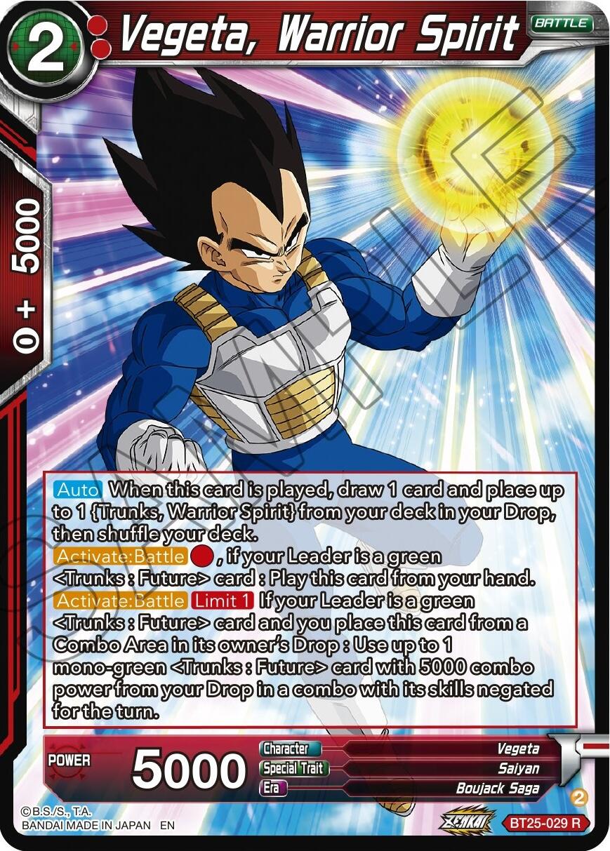 Vegeta, Warrior Spirit (BT25-029) [Legend of the Dragon Balls] | Enigma On Main