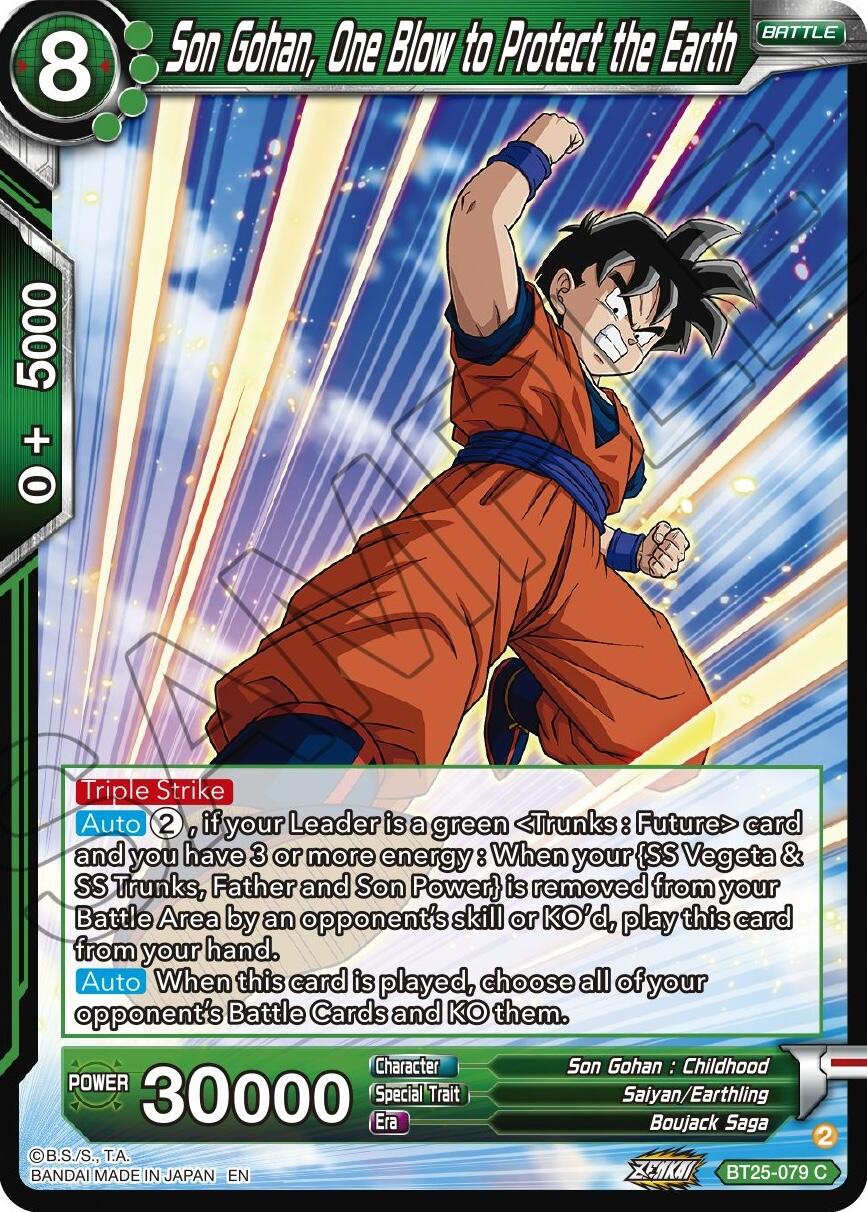 Son Gohan, One Blow to Protect the Earth (BT25-079) [Legend of the Dragon Balls] | Enigma On Main