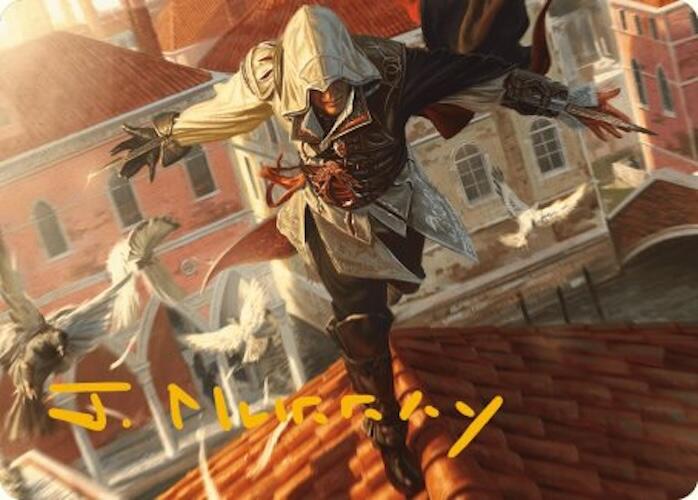 Ezio, Blade of Vengeance Art Card (Gold-Stamped Signature) [Assassin's Creed Art Series] | Enigma On Main