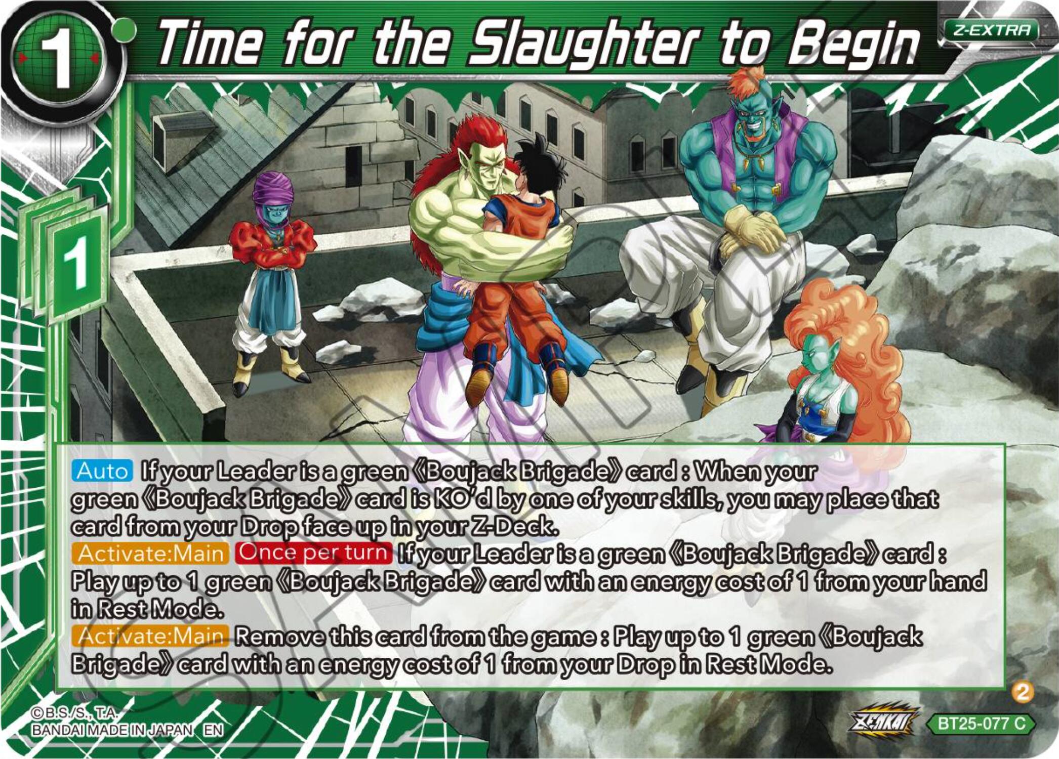 Time for the Slaughter to Begin (BT25-077) [Legend of the Dragon Balls] | Enigma On Main