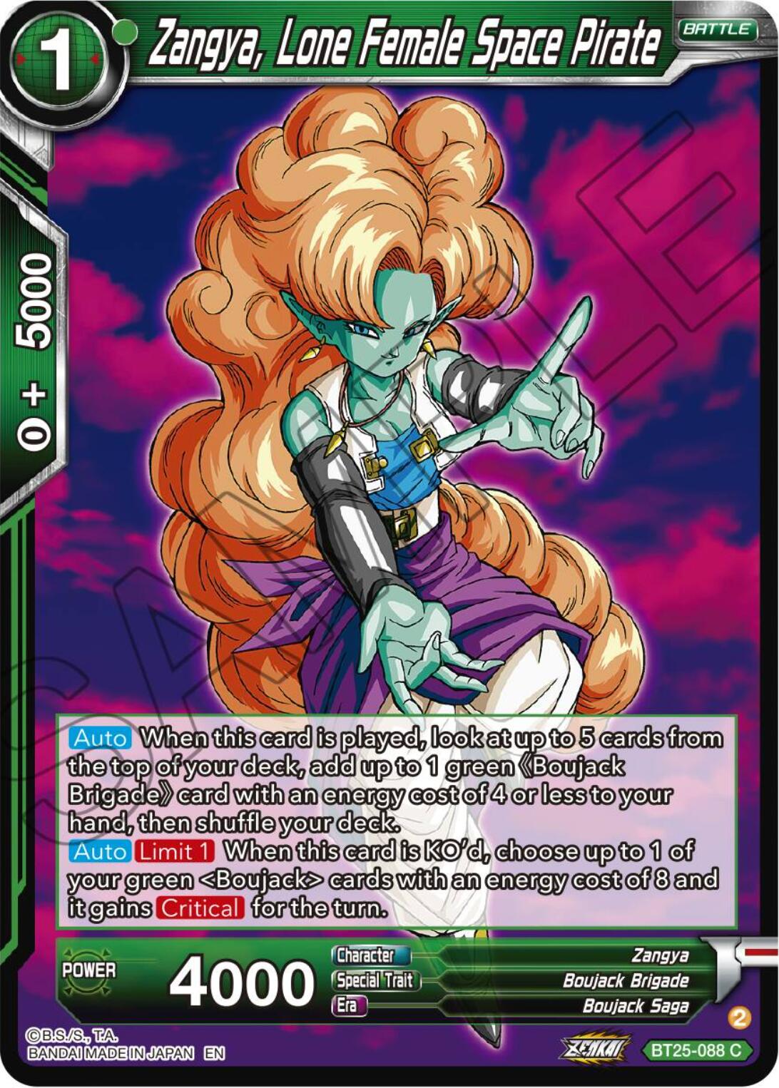 Zangya, Lone Female Space Pirate (BT25-088) [Legend of the Dragon Balls] | Enigma On Main