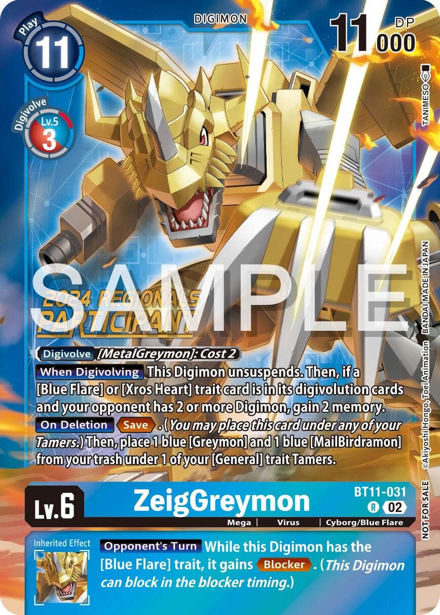 ZeigGreymon [BT11-031] (2024 Regionals Participant) [Dimensional Phase] | Enigma On Main